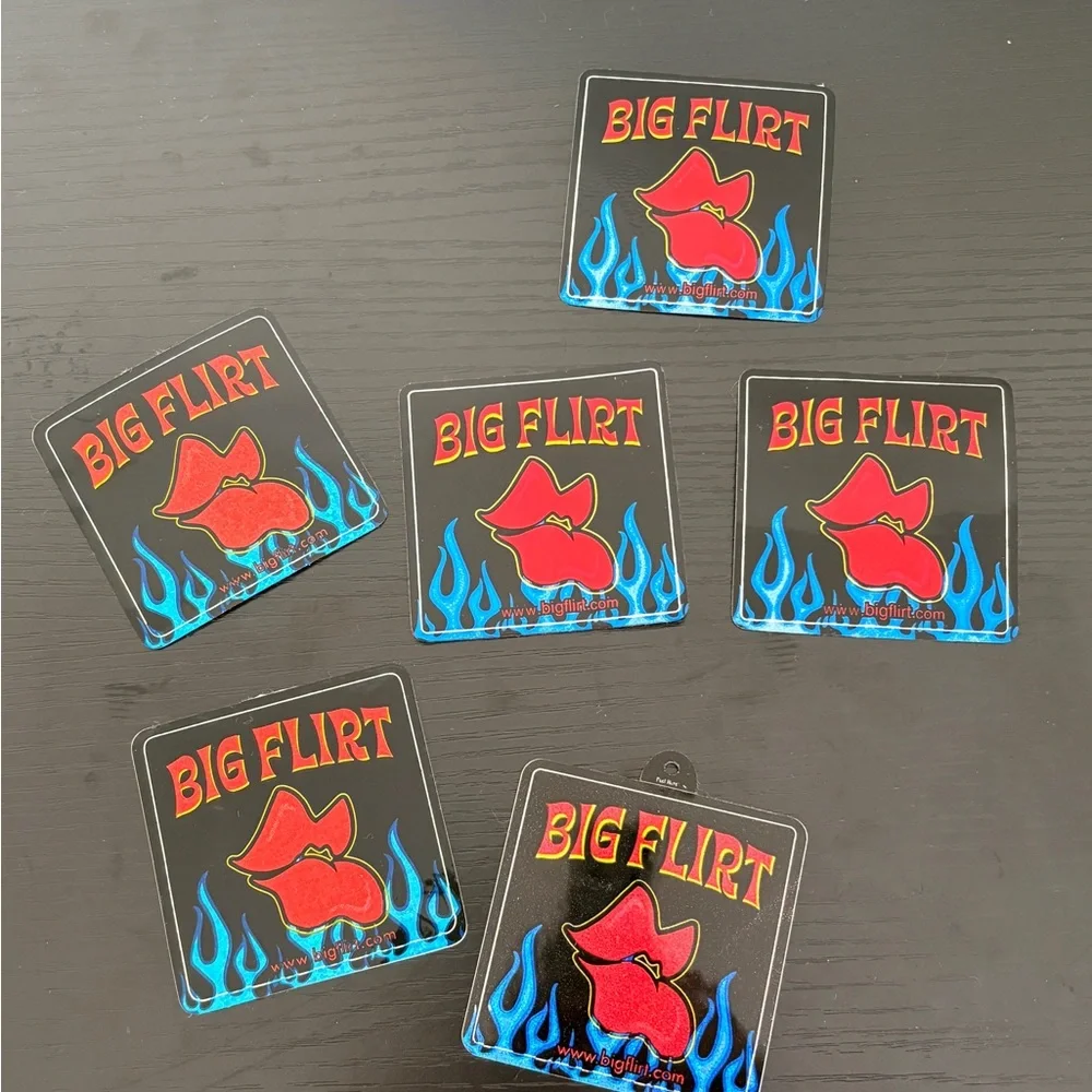 Vintage Y2K Big Flirt Red and Blue Stickers - Picture 5 of 13